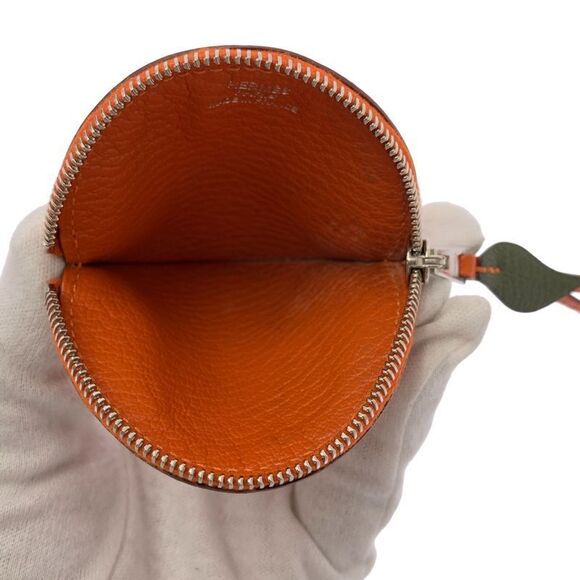 [] Hermes | Tutti Frutti Portomone Orange Coin Case Wallet | Orange Green | - Picture 3 of 5
